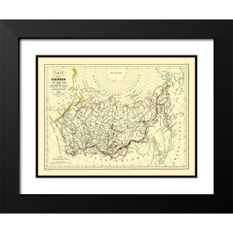 Siberia Russia Asia - Thierry 1834 Black Modern Wood Framed Art Print with Double Matting by Thierry