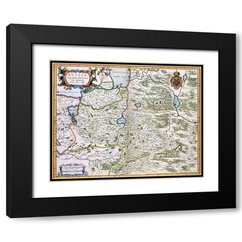 Western Russia Moscovia - Blaeu 1665 Black Modern Wood Framed Art Print with Double Matting by Blaeu