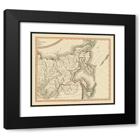 Russian Empire in Asia Russia - Cary 1799 Black Modern Wood Framed Art Print with Double Matting by Cary