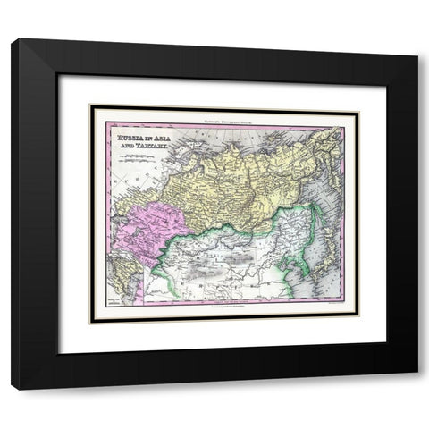 Asia Tartary Russia - Tanner 1835 Black Modern Wood Framed Art Print with Double Matting by Tanner