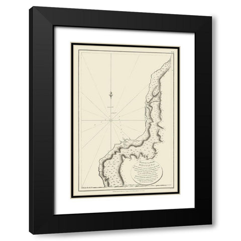 Asia Bay of DEstaing Russia - Robinson 1798 Black Modern Wood Framed Art Print with Double Matting by Robinson