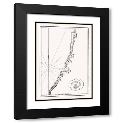 Asia Bay of Langle Russia - Robinson 1798 Black Modern Wood Framed Art Print with Double Matting by Robinson