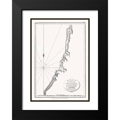 Asia Bay of Langle Russia - Robinson 1798 Black Modern Wood Framed Art Print with Double Matting by Robinson