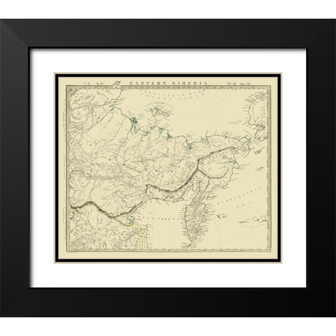 Asia Eastern Siberia Russia - Chapman 1838 Black Modern Wood Framed Art Print with Double Matting by Chapman