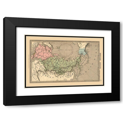 Russian Empire Asia Russia Black Modern Wood Framed Art Print with Double Matting by Unknown