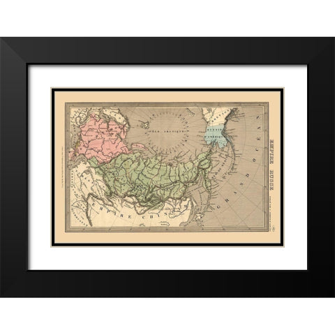 Russian Empire Asia Russia Black Modern Wood Framed Art Print with Double Matting by Unknown