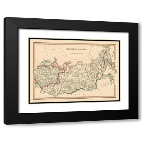 Russian Asia Empire Russia - Smith 1808 Black Modern Wood Framed Art Print with Double Matting by Smith
