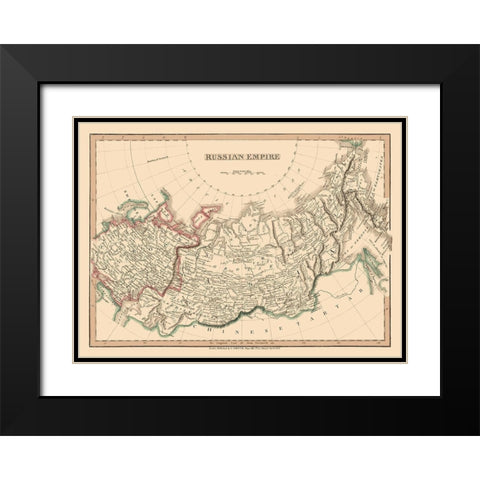 Russian Asia Empire Russia - Smith 1808 Black Modern Wood Framed Art Print with Double Matting by Smith