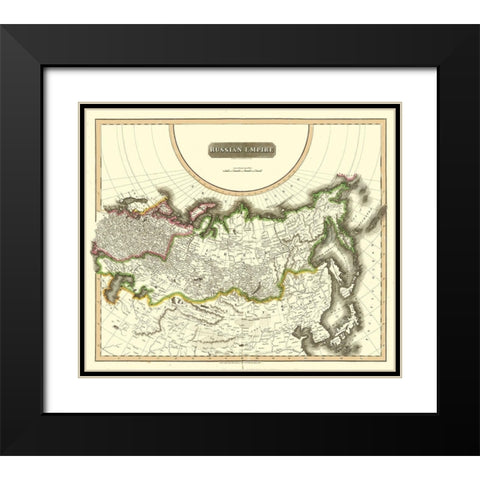 Russian Asia Empire Russia - Thomson 1814 Black Modern Wood Framed Art Print with Double Matting by Thomson