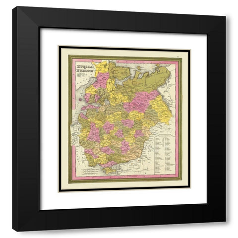 Europe Russia - Mitchell 1846 Black Modern Wood Framed Art Print with Double Matting by Mitchell