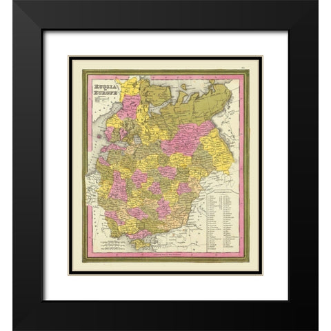 Europe Russia - Mitchell 1846 Black Modern Wood Framed Art Print with Double Matting by Mitchell