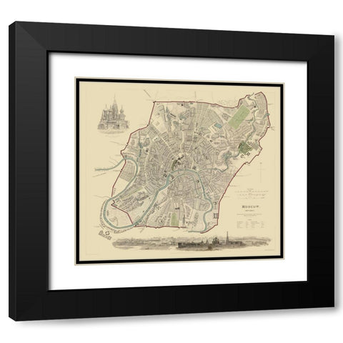 Moscow Russia Europe - Baldwin 1836 Black Modern Wood Framed Art Print with Double Matting by Baldwin