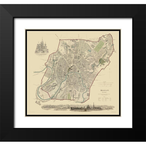 Moscow Russia Europe - Baldwin 1836 Black Modern Wood Framed Art Print with Double Matting by Baldwin