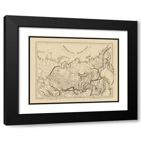 Asiatic Russia Northern Asia - Sharpe 1848 Black Modern Wood Framed Art Print with Double Matting by Sharpe