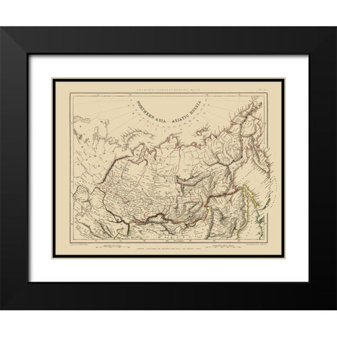 Asiatic Russia Northern Asia - Sharpe 1848 Black Modern Wood Framed Art Print with Double Matting by Sharpe