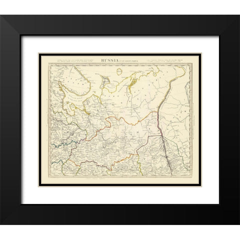Europe Russia - Chapman 1835 Black Modern Wood Framed Art Print with Double Matting by Chapman
