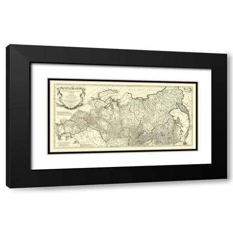 Siberia Russia Asia Tartary - DAnville 1753 Black Modern Wood Framed Art Print with Double Matting by D''Anville