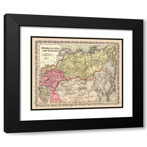 Asia Tartary Russia Mongolia - Desilver 1856 Black Modern Wood Framed Art Print with Double Matting by Desilver