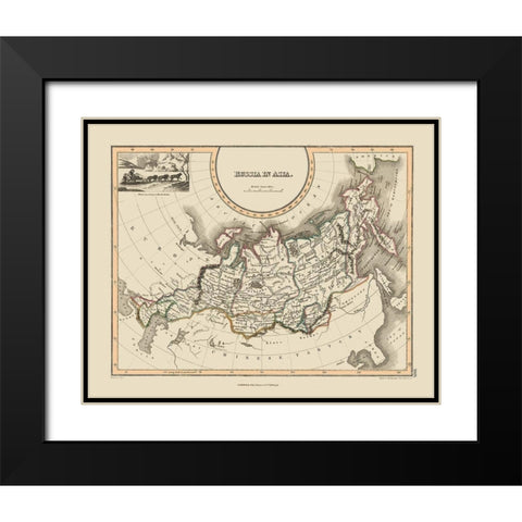 Asia Russia - Thomson Black Modern Wood Framed Art Print with Double Matting by Thomson