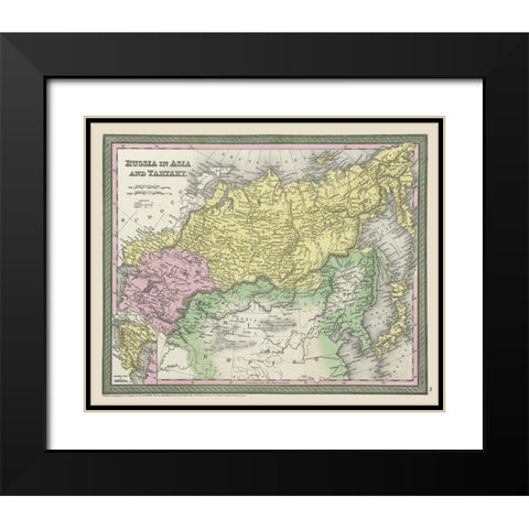 Asia Tartary Russia Mongolia - Thomas 1850 Black Modern Wood Framed Art Print with Double Matting by Thomas