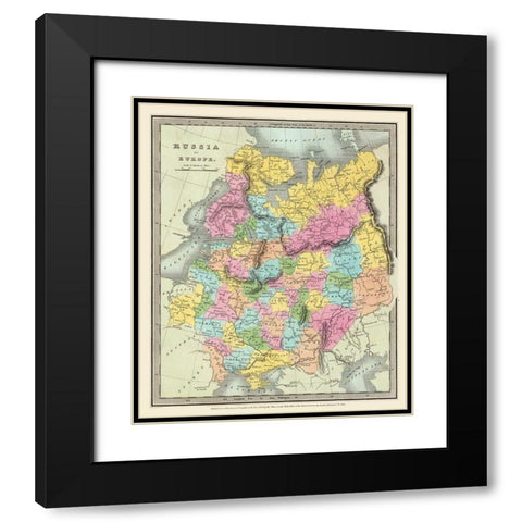 Europe Russia - Illman 1834 Black Modern Wood Framed Art Print with Double Matting by Illman