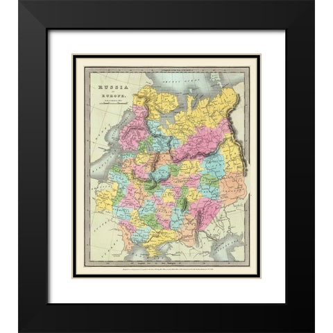 Europe Russia - Illman 1834 Black Modern Wood Framed Art Print with Double Matting by Illman