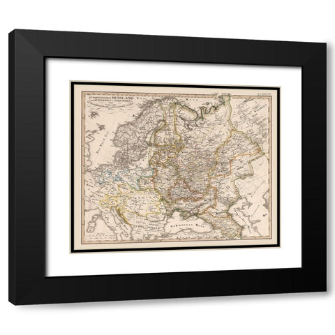 Europe Russia - 1833 Black Modern Wood Framed Art Print with Double Matting by Unknown