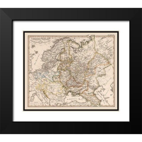 Europe Russia - 1833 Black Modern Wood Framed Art Print with Double Matting by Unknown