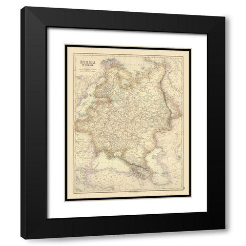 Europe Russia - Swanston Black Modern Wood Framed Art Print with Double Matting by Swanston