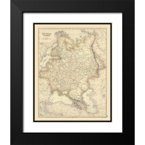 Europe Russia - Swanston Black Modern Wood Framed Art Print with Double Matting by Swanston