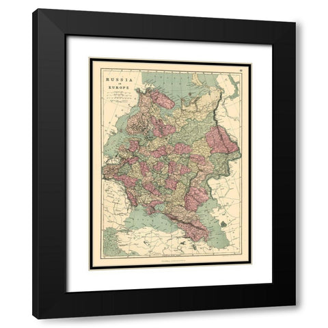 Europe Russia - Williams Black Modern Wood Framed Art Print with Double Matting by Williams