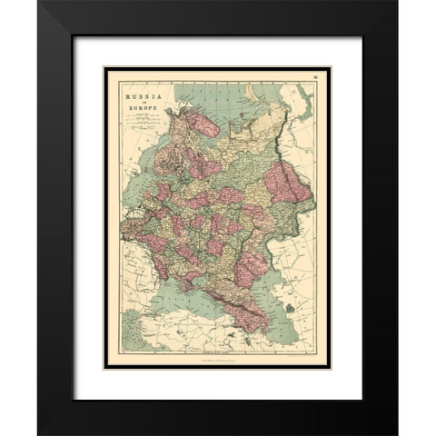 Europe Russia - Williams Black Modern Wood Framed Art Print with Double Matting by Williams