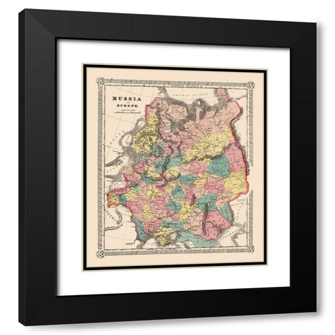 European Russia Black Modern Wood Framed Art Print with Double Matting by Unknown