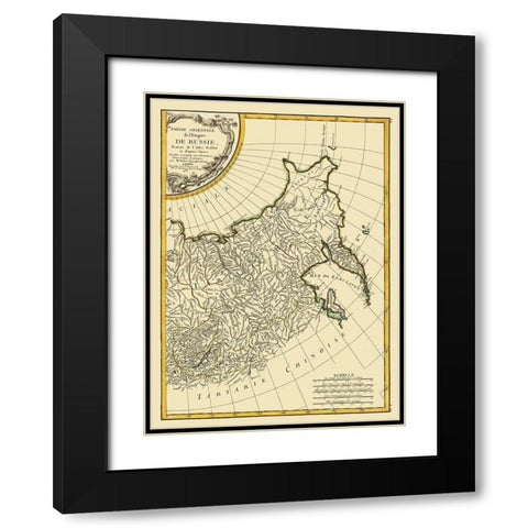 Eastern Russian Empire Russia - Bonne 1785 Black Modern Wood Framed Art Print with Double Matting by Bonne