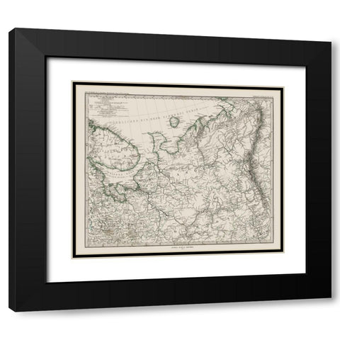 Western Russia - Perthes 1872 Black Modern Wood Framed Art Print with Double Matting by Perthes