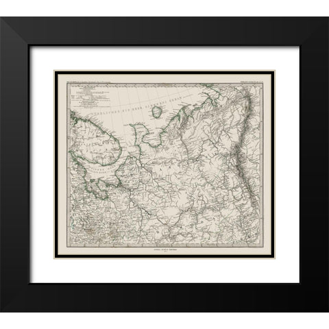Western Russia - Perthes 1872 Black Modern Wood Framed Art Print with Double Matting by Perthes