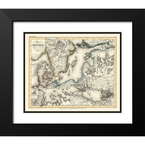 Baltic Sea Russia - Radefeld 1855 Black Modern Wood Framed Art Print with Double Matting by Radefeld