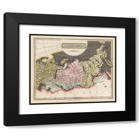 Russian Empire Russia - Oddy 1811 Black Modern Wood Framed Art Print with Double Matting by Oddy