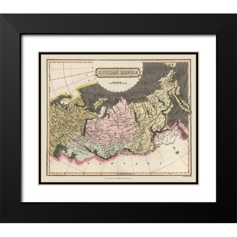 Russian Empire Russia - Oddy 1811 Black Modern Wood Framed Art Print with Double Matting by Oddy