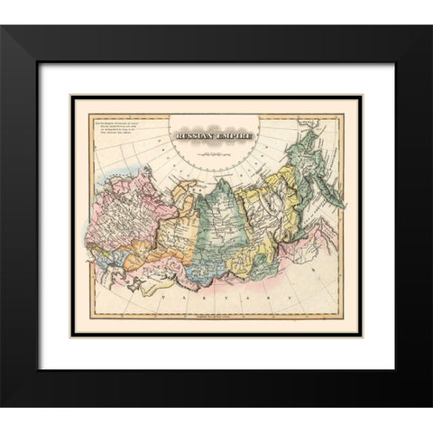 Russian Empire Russia - Lucas 1823 Black Modern Wood Framed Art Print with Double Matting by Lucas