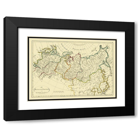 Russian Empire Asia Europe Russia - Carey 1796 Black Modern Wood Framed Art Print with Double Matting by Carey
