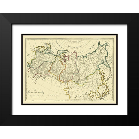 Russian Empire Asia Europe Russia - Carey 1796 Black Modern Wood Framed Art Print with Double Matting by Carey