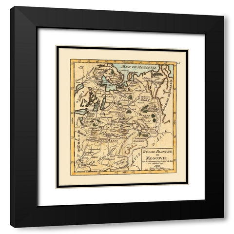 Moscow Grand Duchy Russia - Robert 1748  Black Modern Wood Framed Art Print with Double Matting by Robert