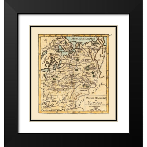 Moscow Grand Duchy Russia - Robert 1748  Black Modern Wood Framed Art Print with Double Matting by Robert