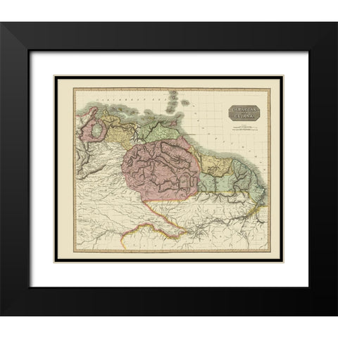 South America Caracas Venezuela Guyana Black Modern Wood Framed Art Print with Double Matting by Thomson