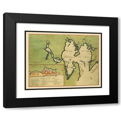 Central America San Salvador El Salvador - 1670 Black Modern Wood Framed Art Print with Double Matting by Unknown