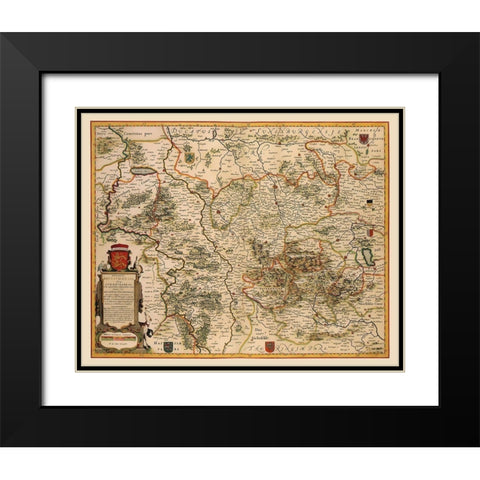 Lower Saxony Germany - Blaeu 1688 Black Modern Wood Framed Art Print with Double Matting by Blaeu