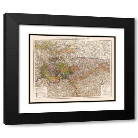 Kingdom Saxony Thuringia Region Germany Black Modern Wood Framed Art Print with Double Matting by Velhagen