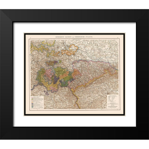 Kingdom Saxony Thuringia Region Germany Black Modern Wood Framed Art Print with Double Matting by Velhagen