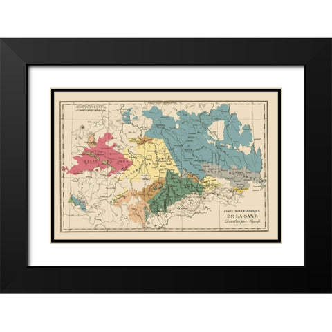 Saxony Region Germany - Agasse 1827 Black Modern Wood Framed Art Print with Double Matting by Agasse